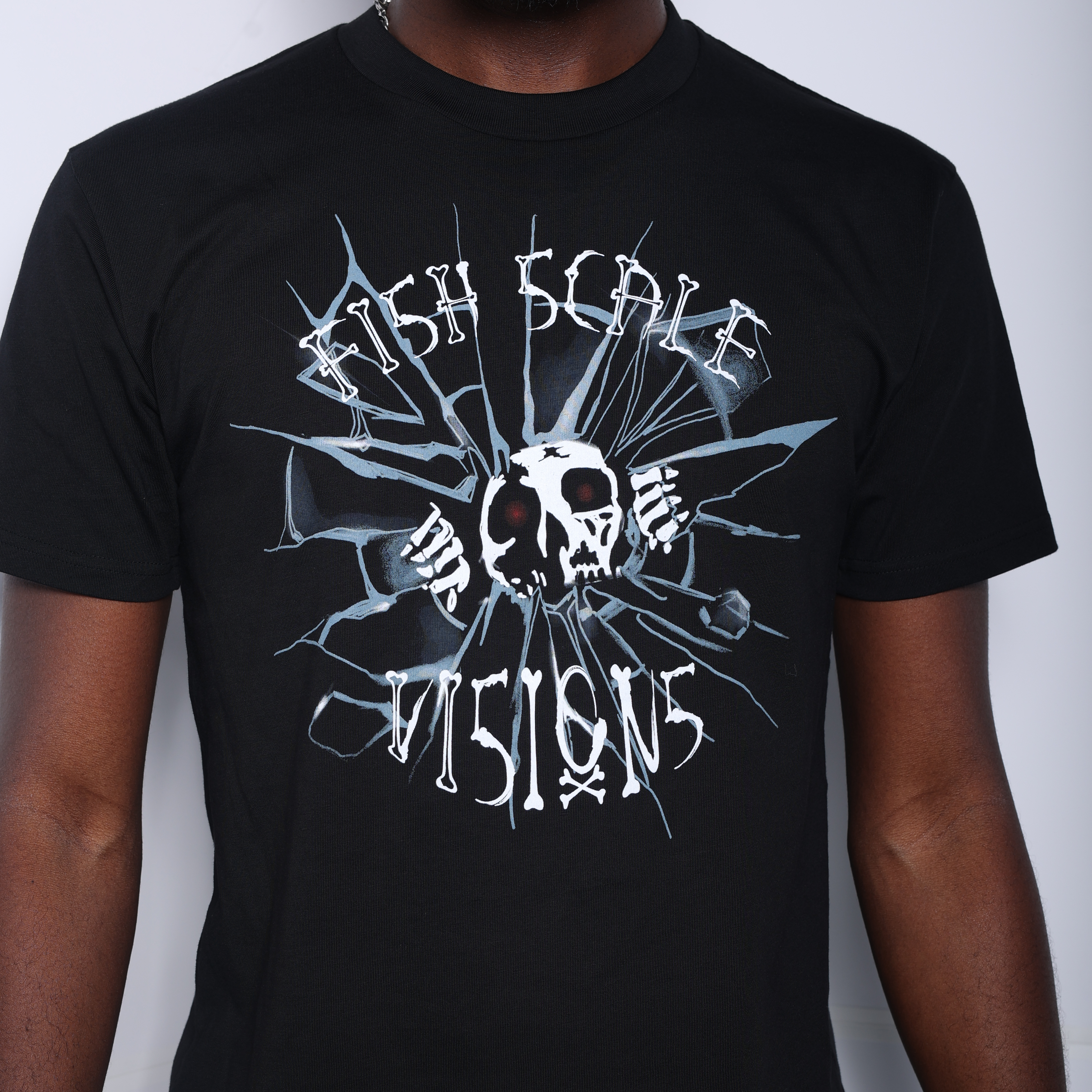 Broken Skull T Shirt | Fish Scale Vision